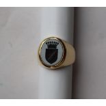 A Gentleman's yellow metal signet ring,