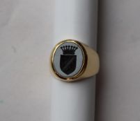 A Gentleman's yellow metal signet ring,