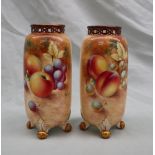 A pair of Royal Worcester bone china vases,