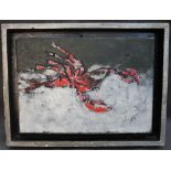 Charles Harper Lobster Oil on canvas Signed verso 18.