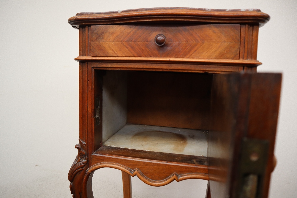 A French marble topped side cabinet, - Image 3 of 9