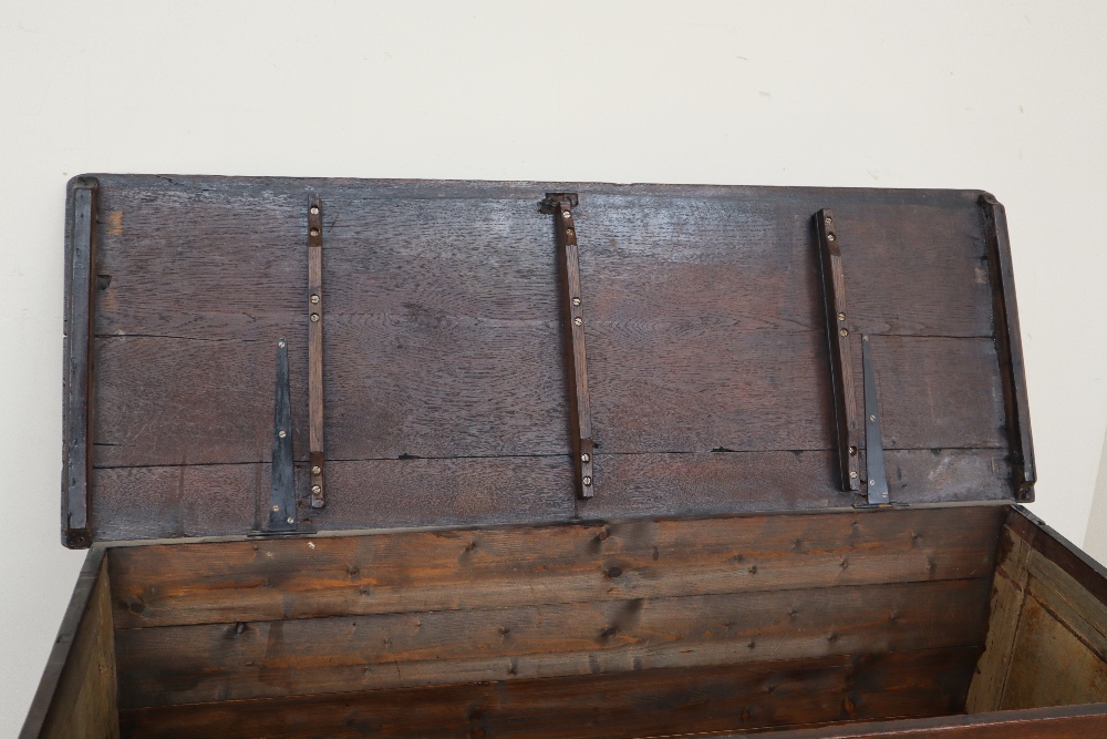 A large 18th century oak coffer, - Image 3 of 6