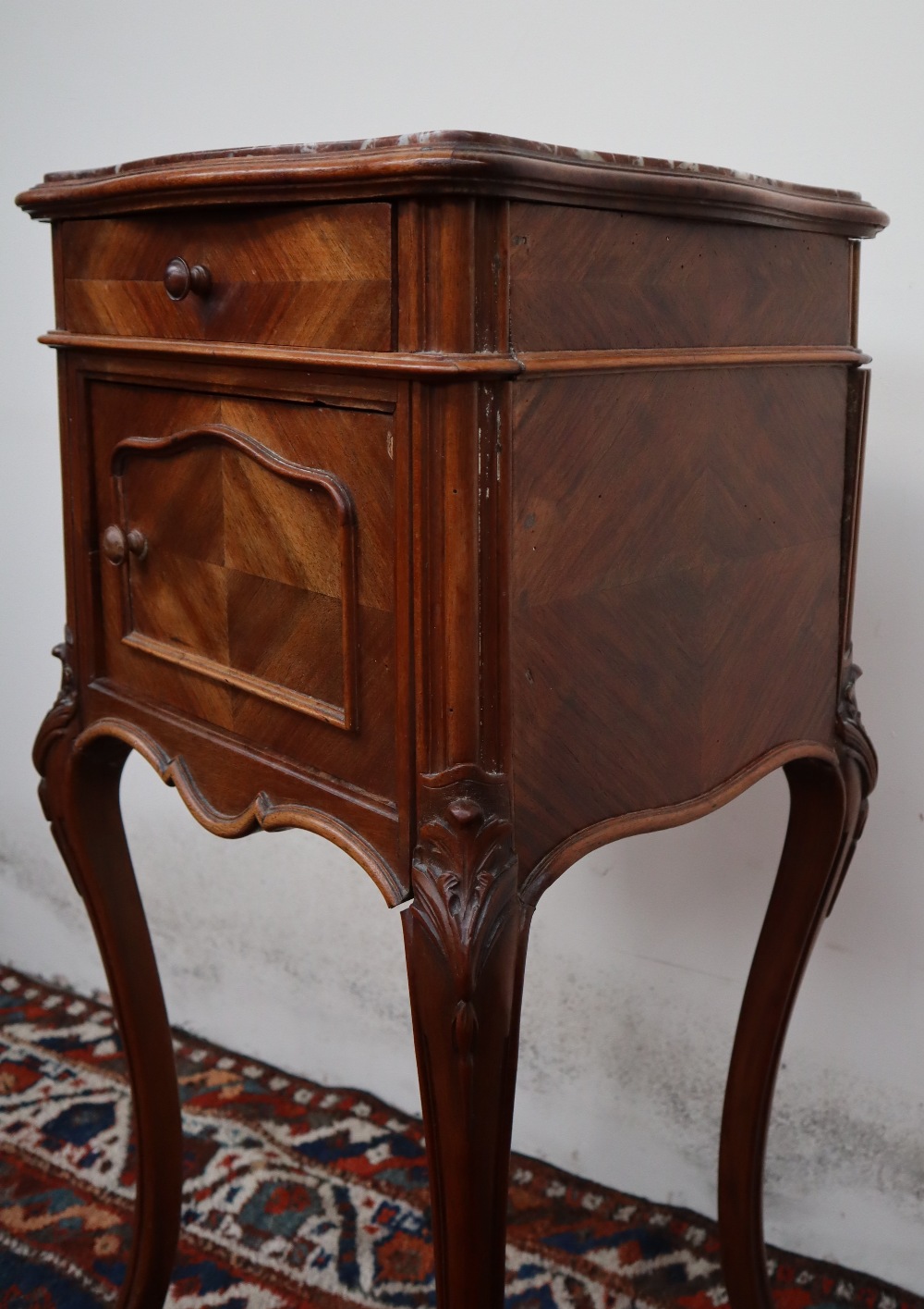 A French marble topped side cabinet, - Image 6 of 9