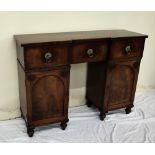 A 19th century mahogany sideboard the top with an inverted breakfront,