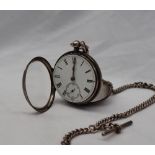 A Victorian silver open faced pocket watch,