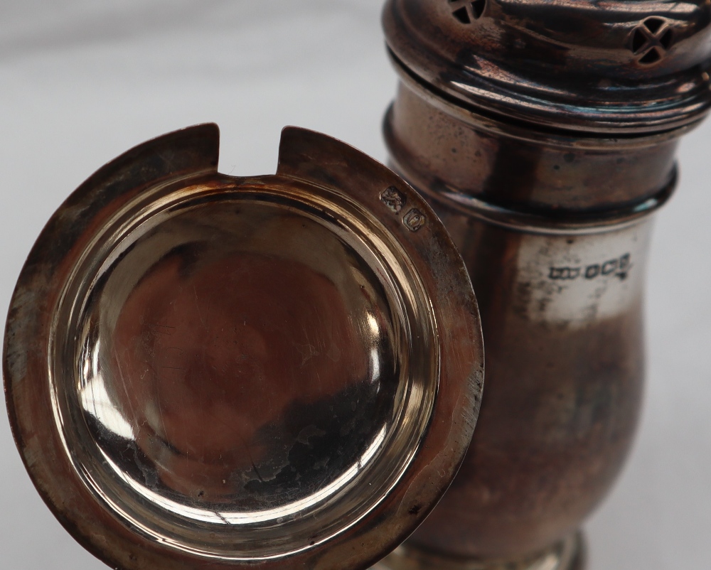 An Elizabeth II silver sugar caster, with a turned pierced domed top, - Image 4 of 4