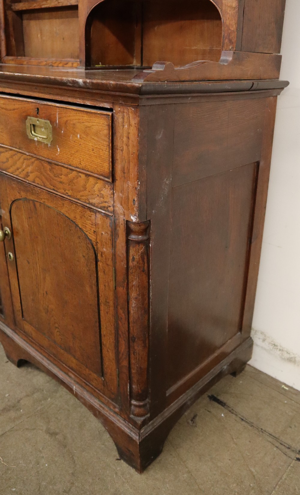 An 18th century and later oak dresser, - Image 11 of 12