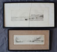 William Lionel Wyllie Whitby from the west An etching Signed in pencil to the margin 11 x 33cm