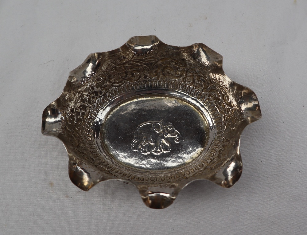 An Indian white metal pedestal bowl, - Image 7 of 15