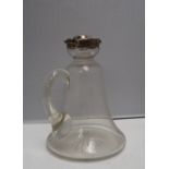 An Edward VII silver and glass claret jug,