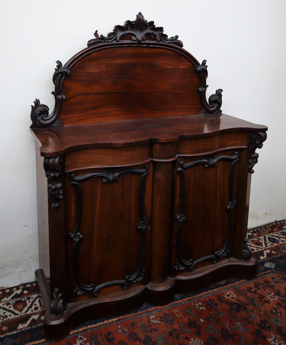 A Victorian rosewood chiffonier,