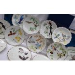 Thirteen Royal Worcester dessert plates - The Birds of Dorothy Doughty, limited edition, Numbers 1,