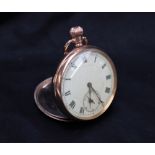 A 9ct yellow gold keyless wound open faced pocket watch,