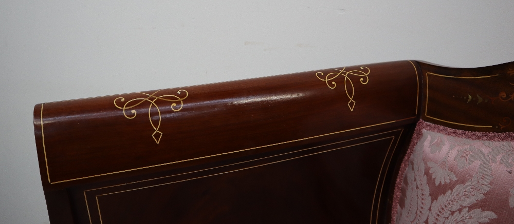 An Edwardian mahogany elbow chair, with a carved, - Image 7 of 13