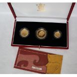 Royal Mint - 2003 gold proof Britannia three coin collection, including a £50,