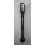 A Negretti & Zambra oak cased stick barometer,