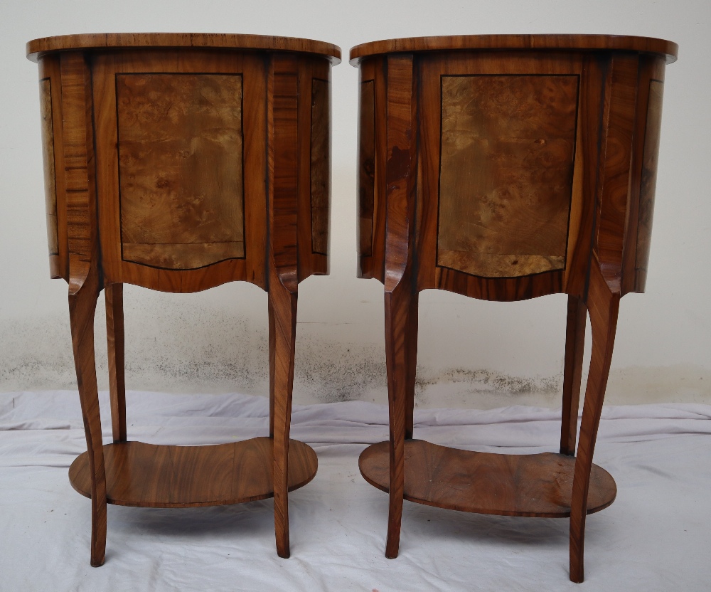 A pair of continental kidney shaped walnut side tables, - Image 12 of 13