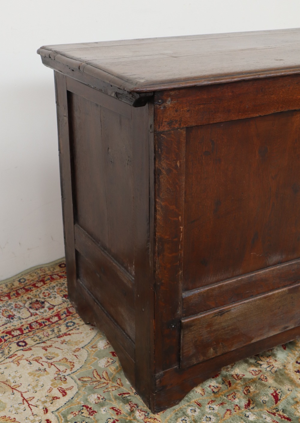 A large 18th century oak coffer, - Image 5 of 6