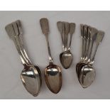 A set of three Victorian silver table spoons, Exeter, 1846, Robert Williams & Sons,