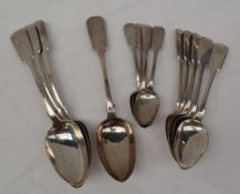 A set of three Victorian silver table spoons, Exeter, 1846, Robert Williams & Sons,