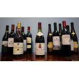 A bottle of Domaine de la Chartreuse Cote du Rhone 1987 together with assorted bottles of red,