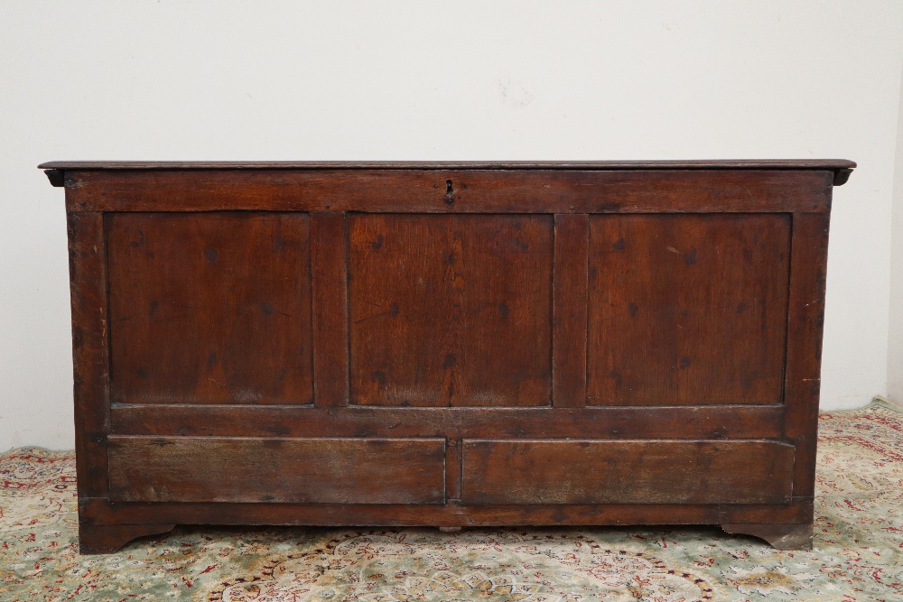 A large 18th century oak coffer, - Image 4 of 6