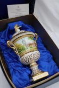 A Coalport Royal Wedding vase and cover, for Princess Anne and Mark Phillips at Westminster Abbey,