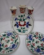 A pair of Llanelly Persian Rose pattern plates, 26.
