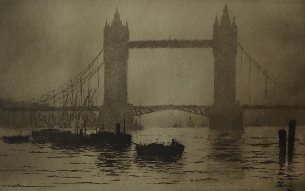 Edgar James Maybery Tower Bridge An etching Signed in pencil to the margin and titled Tower of