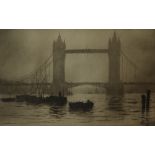 Edgar James Maybery Tower Bridge An etching Signed in pencil to the margin and titled Tower of