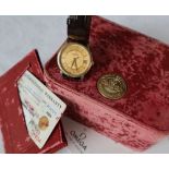 A Gentleman's Omega De Ville wristwatch, with a gilt dial,