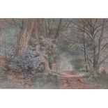 Arthur Miles Spring at Gwaelod-y-Garth Watercolour Signed and label verso 32 x 49.