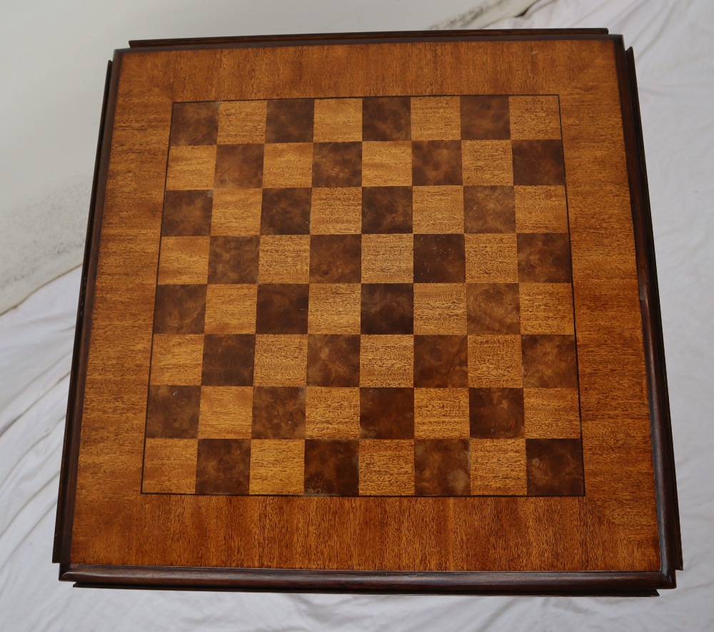 A reproduction mahogany games table, of lobed shape with four drop flaps, - Image 6 of 7