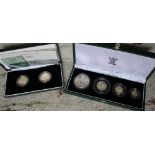 Royal Mint - 1997 silver proof Britannia collection, comprising two pounds, One pound,