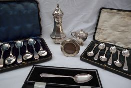 A George V silver sugar caster,