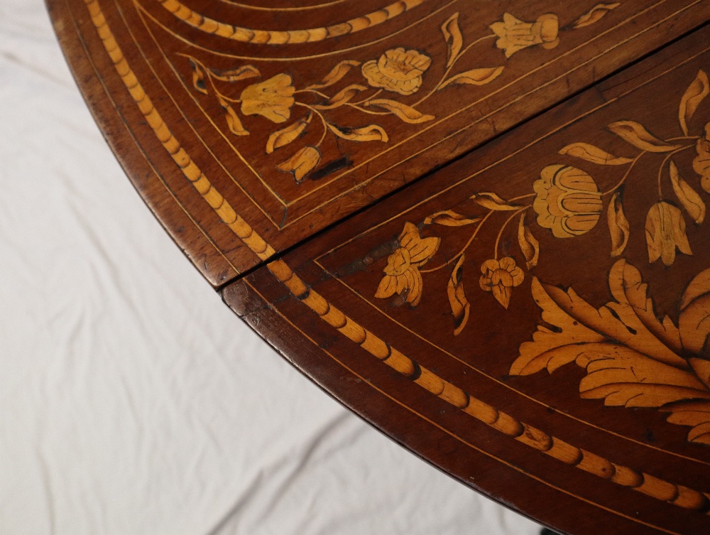 A 19th century continental inlaid Pembroke table, decorated with vases of flowers, - Image 4 of 10