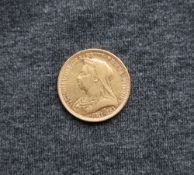 A Victorian gold sovereign dated 1893