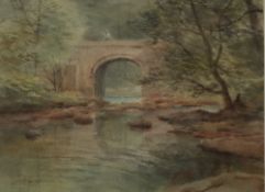 Arthur Miles A river scene Watercolour Signed and dated '74 24.5 x 33.