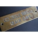 Railwayana - A brass signal box shelfplate "CWMBRAN SIDINGS MAIN LINE", 12 x 3.