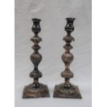 A pair of 19th century Russian / Polish Silver candlesticks,