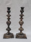 A pair of 19th century Russian / Polish Silver candlesticks,