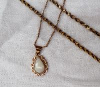 A 9ct yellow gold necklace, with interlaced links,