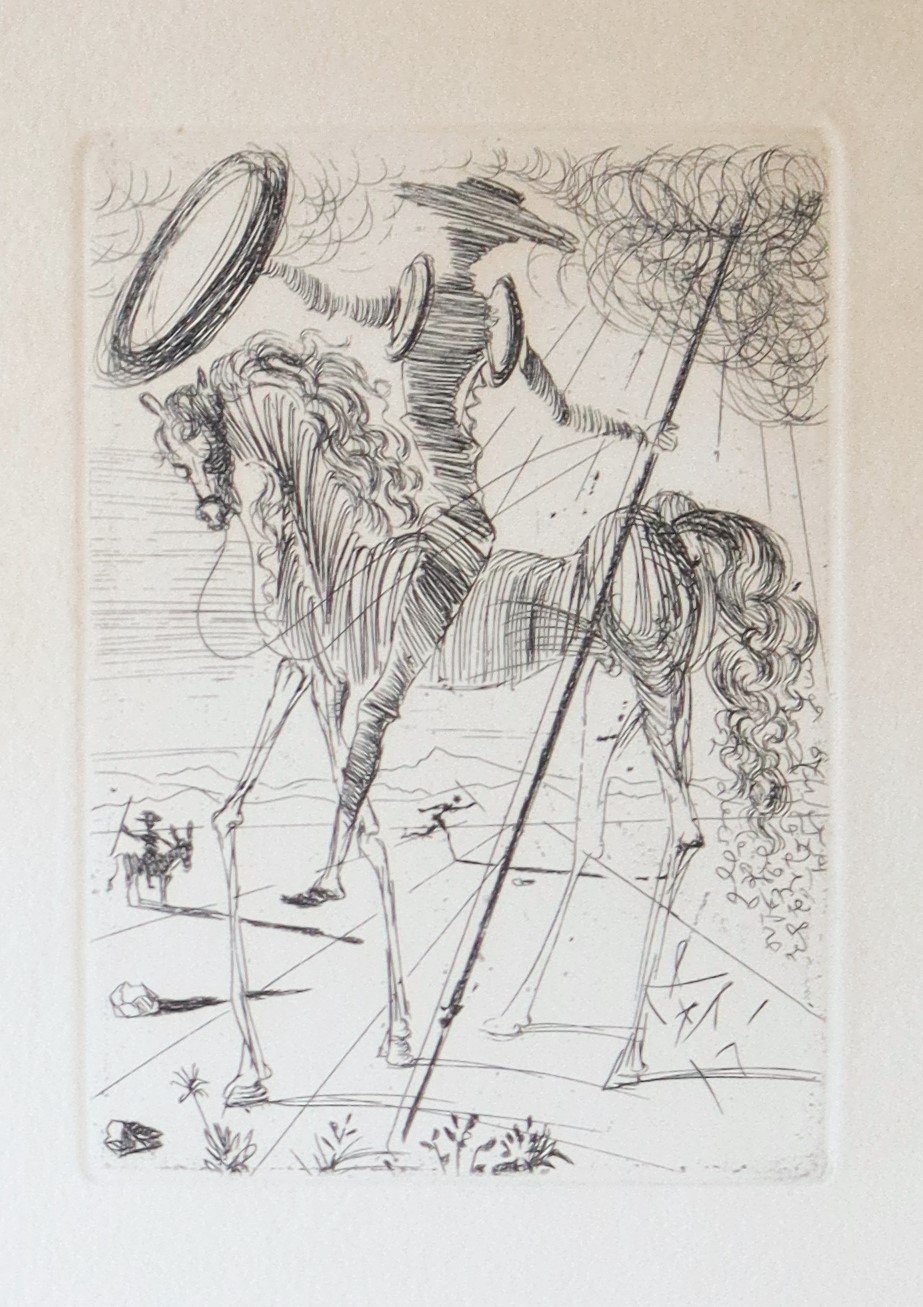 After Salvadore Dali Don Quixote An etching 17 x 12cm Templeton & Rawlings Ltd certificate to the