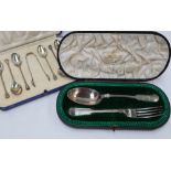 An Edward VII silver spoon and fork set, Sheffield, 1907,