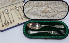 An Edward VII silver spoon and fork set, Sheffield, 1907,