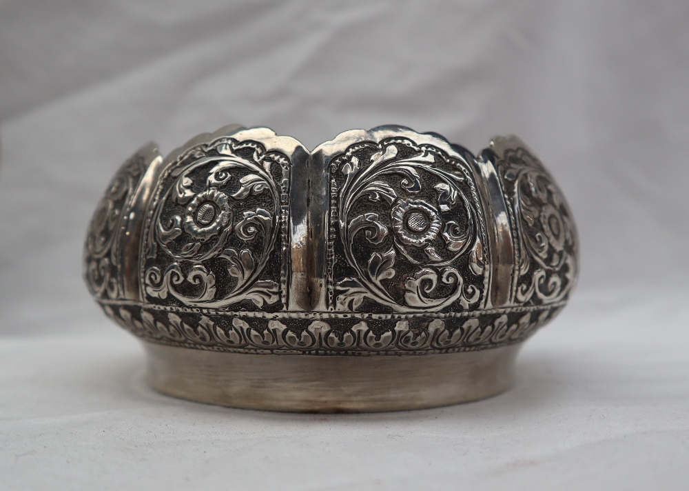 An Indian white metal pedestal bowl, - Image 12 of 15