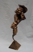 Yves Lohe Cascading masks Bronze Signed 46.