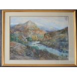 H M Coulson In the Chilean Andes Watercolour Signed and dated 1926 Inscribed verso 44 x 59.