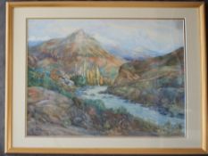 H M Coulson In the Chilean Andes Watercolour Signed and dated 1926 Inscribed verso 44 x 59.