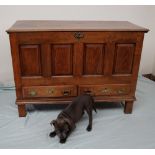 An 18th century oak coffer,